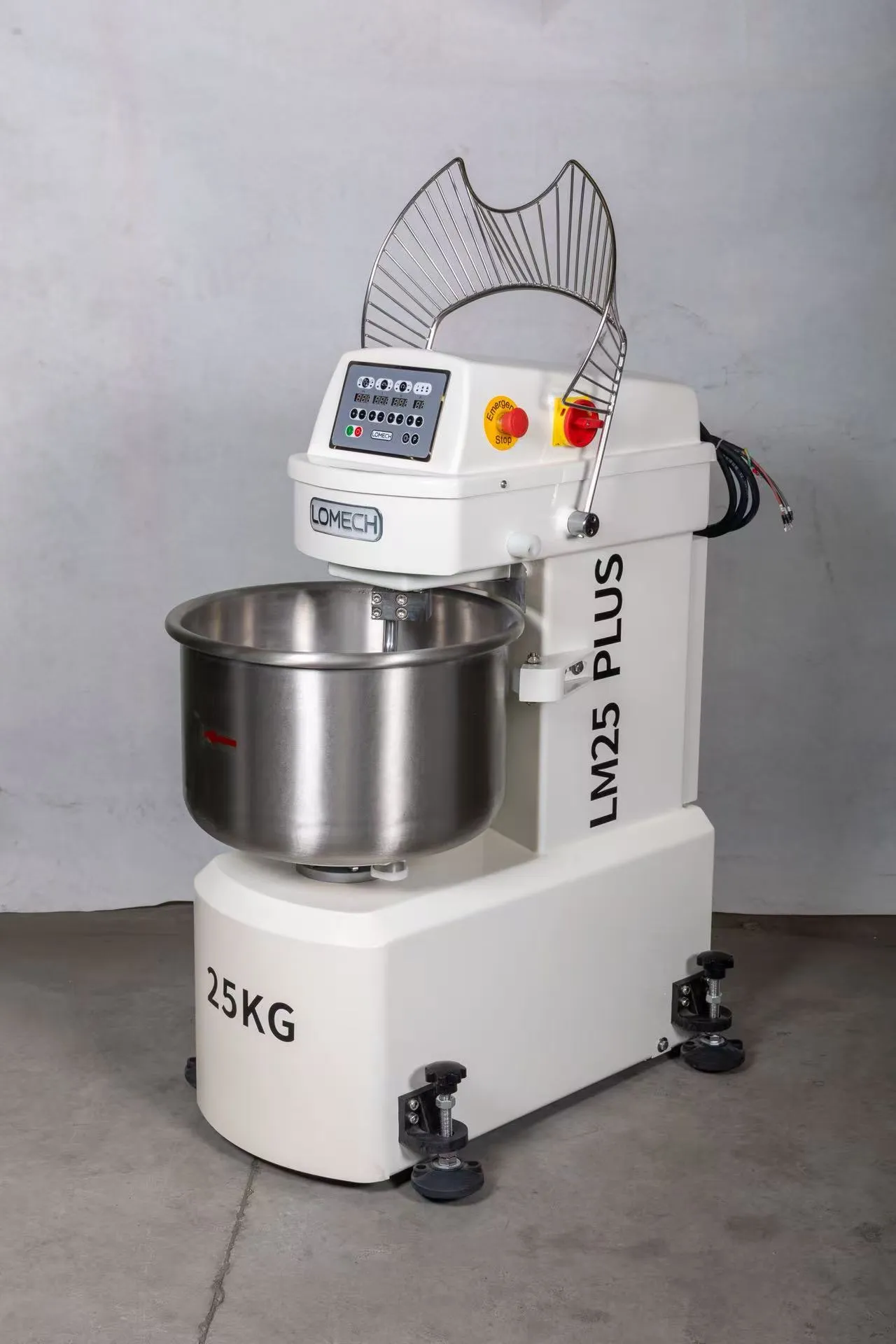 25kg Commercial Spiral Dough Mixer, High Power Large Capacity Dough Mixer for Mass Bakery Production