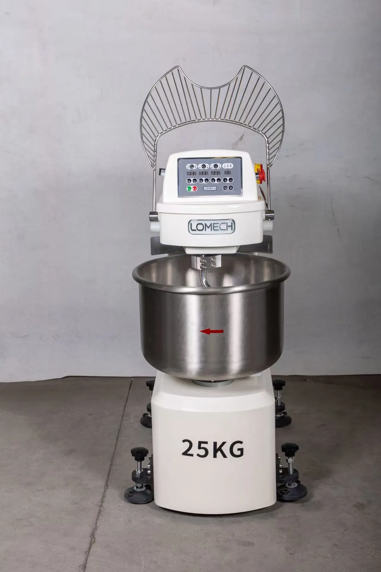 25kg Commercial Spiral Dough Mixer, High Power Large Capacity Dough Mixer for Mass Bakery Production
