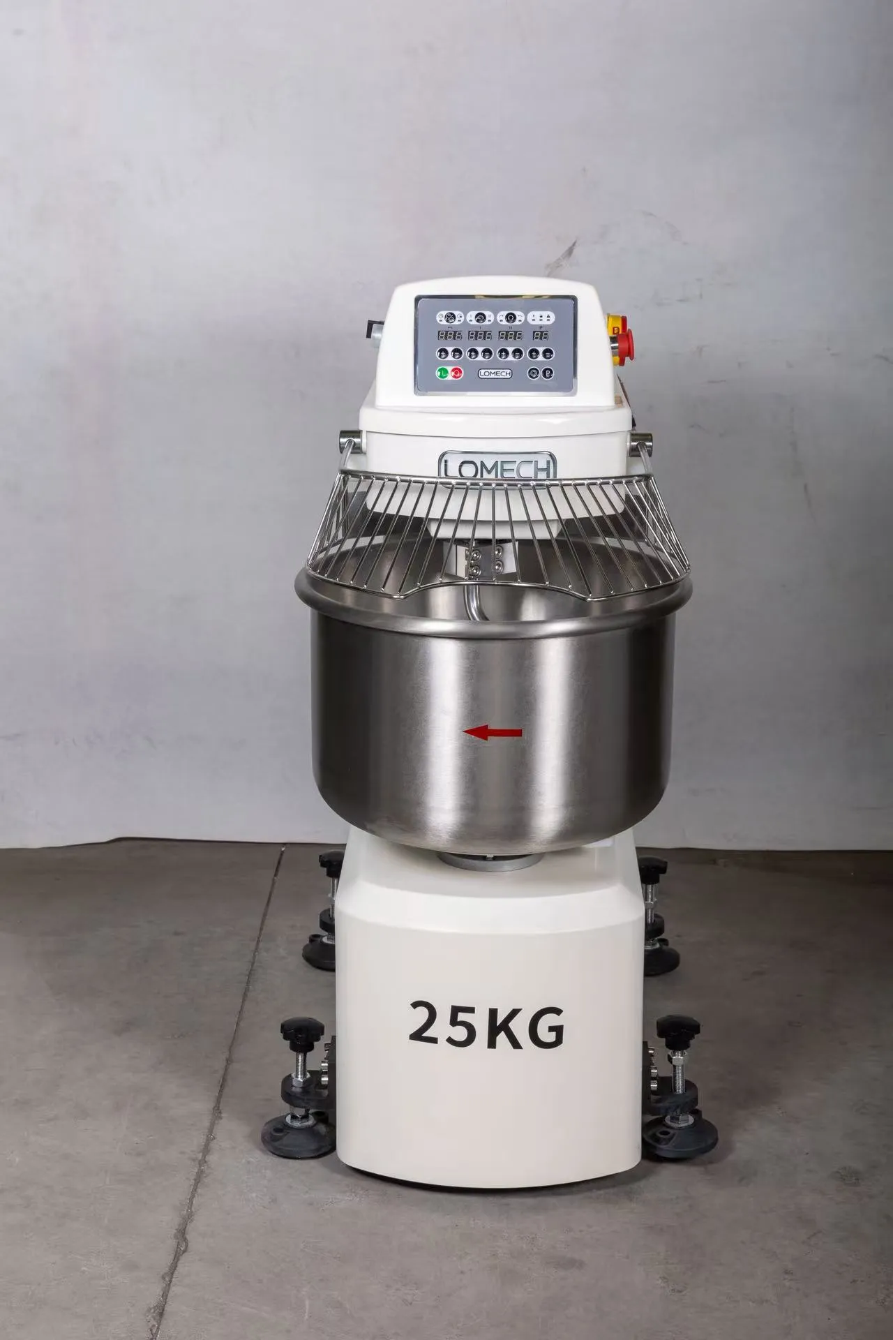 25kg Commercial Spiral Dough Mixer, High Power Large Capacity Dough Mixer for Mass Bakery Production